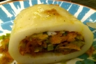 Кальмар, фаршированный овощами