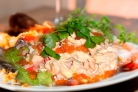 Салат Царский с икрой и креветками