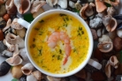 Сырный суп с морепродуктами