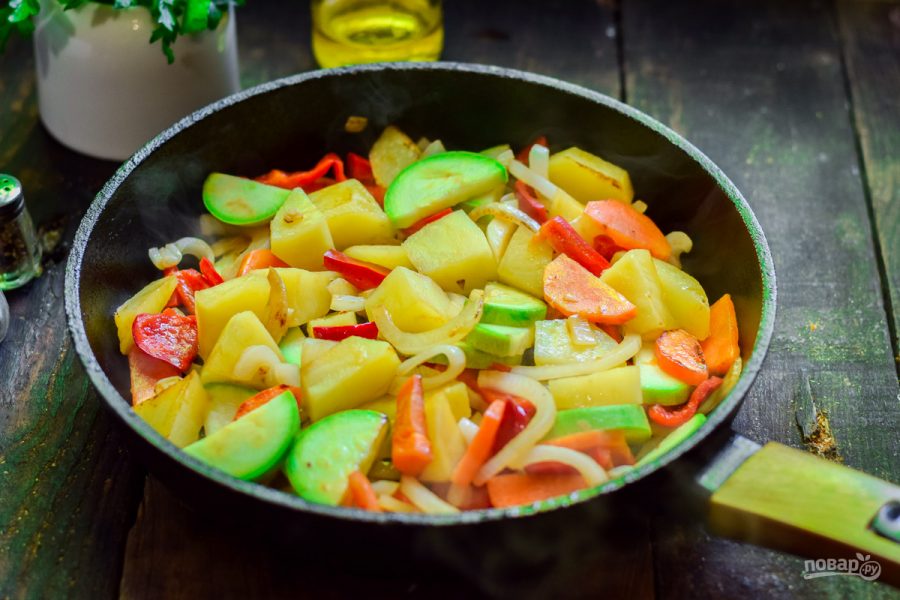 Овощи На Сковороде Рецепт С Фото