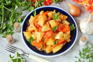 Тушеный патиссон