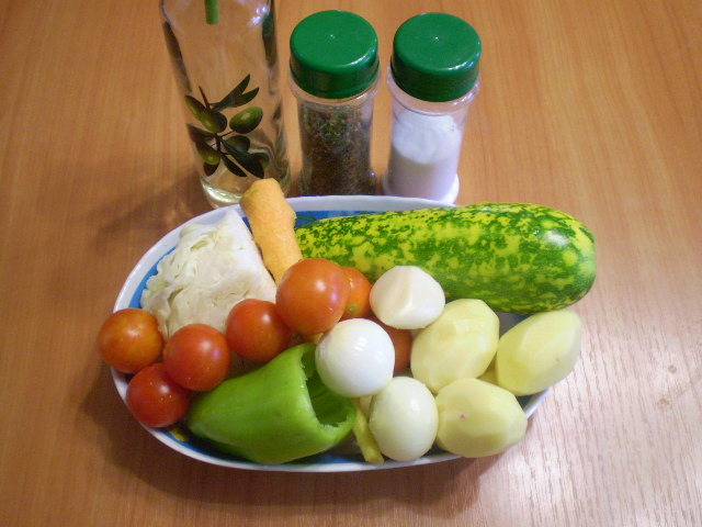 Рецепт Тушеные овощи кусочками
