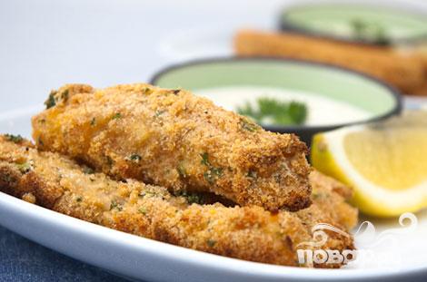 Рецепт Рыбные палочки с соусом из петрушки