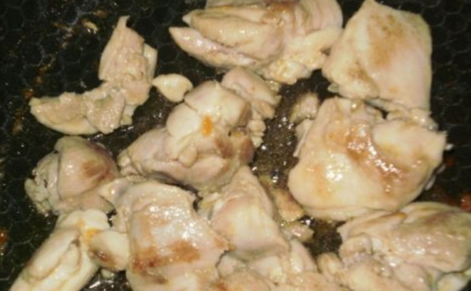 Рецепт Курица, тушенная с грибами и овощами