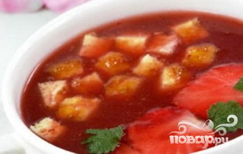 Рецепт Суп из клубники со сливками