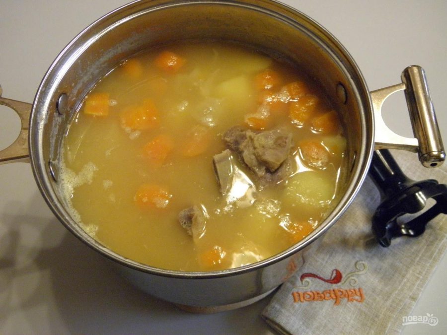 Гороховый суп-пюре с мясом
