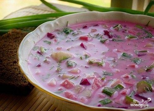 Рецепт Окрошка на свекольном отваре