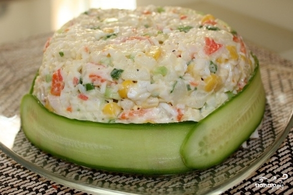 Рецепт Крабовый салат с картошкой