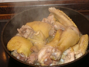 Рецепт Тушеная курица с овощами