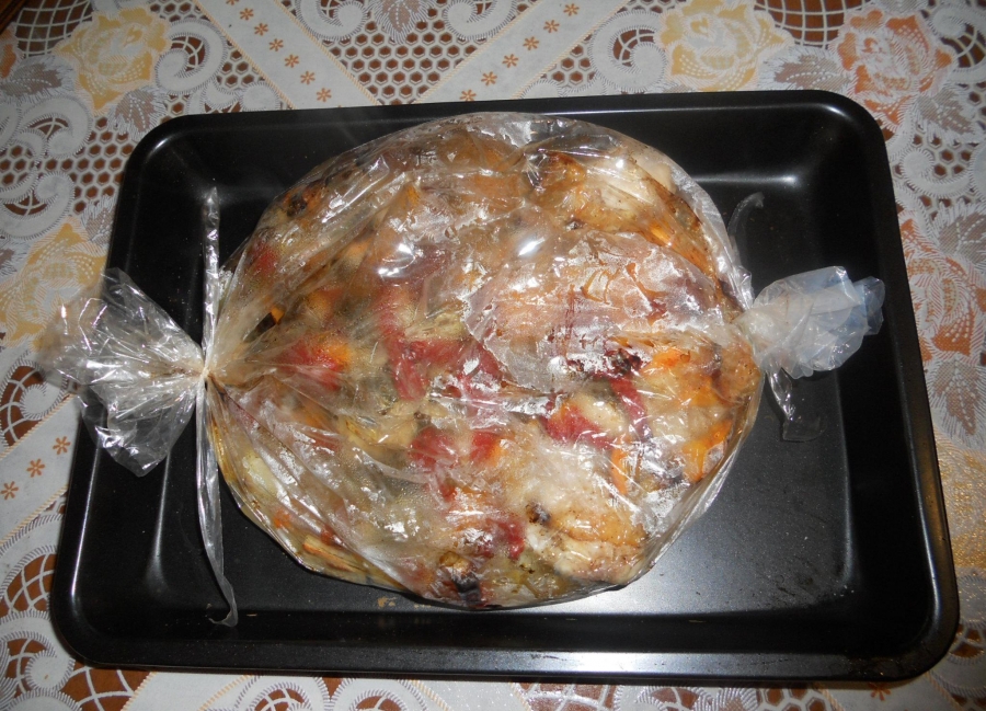Курица с картошкой в духовке в пакете для запекания рецепт с фото пошаговый