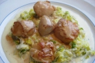 Морские гребешки с фондю из лука-порея