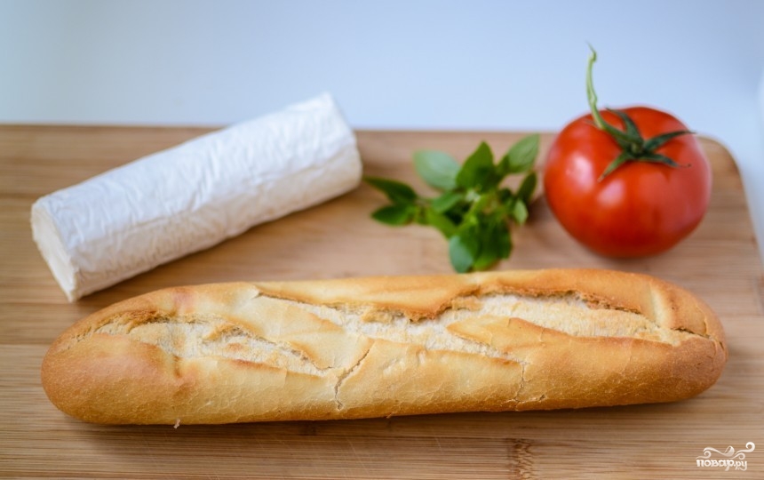 Рецепт Запеченный бутерброд с сыром и помидорами