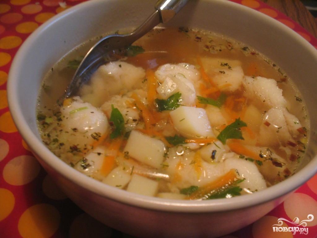 Рецепт Суп из трески с морепродуктами и помидорами