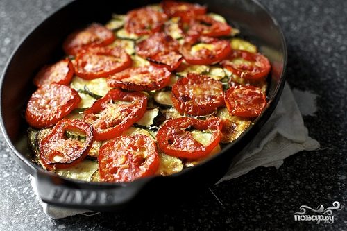 Рецепт Кабачки жареные с помидорами