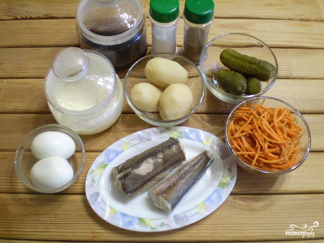 Рецепт Салат "Обезьянка" с корейской морковкой