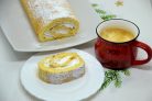 Бисквитный рулет с белковым кремом