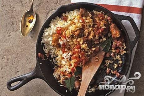 Рецепт Рис с куриными колбасками