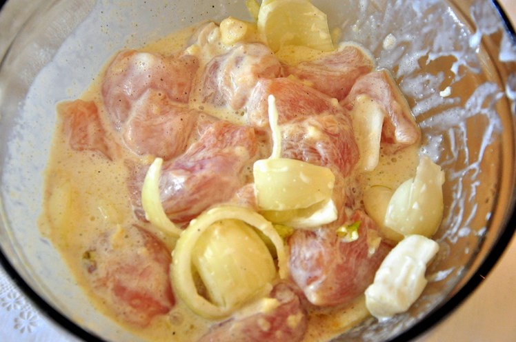 Рецепт Куриные шашлычки на шпажках на сковороде