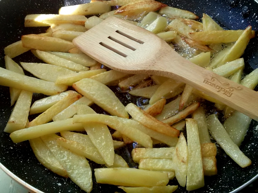 Жареная картошка кубиками на сковороде рецепт с фото