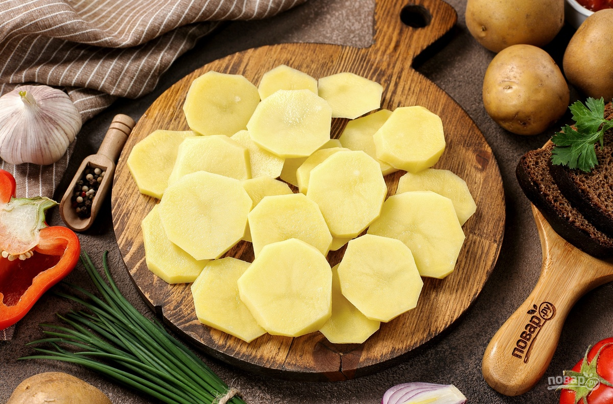 Нарезка картофеля для запеканки
