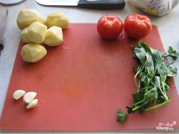 Рецепт Картофель в духовке с помидорами