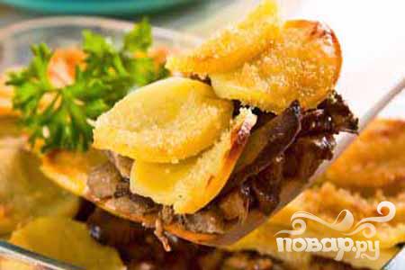 Рецепт Картофельная запеканка с грибами и чесноком