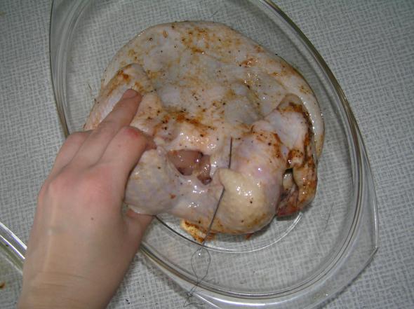 Рецепт Курица, фаршированная луком