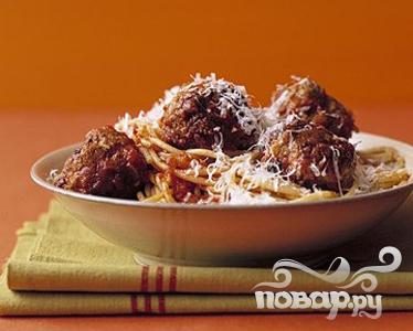 Рецепт Спагетти с фрикадельками и сыром