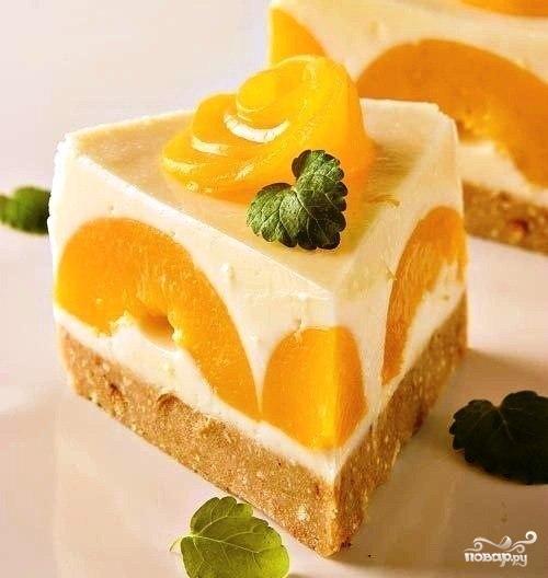 Рецепт Йогуртный торт с персиками и лимоном