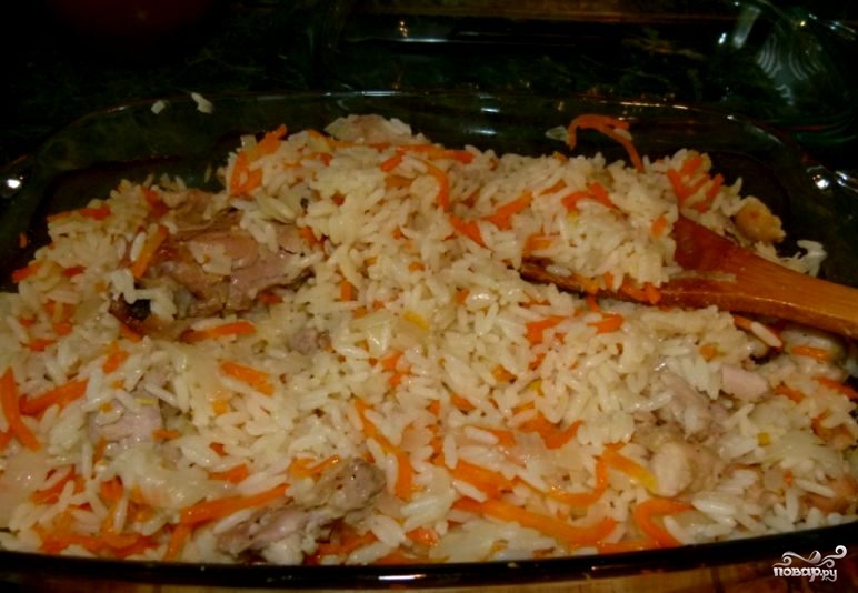 Рис в духовке с курицей рецепт с фото пошагово стеклянной посуде под фольгой