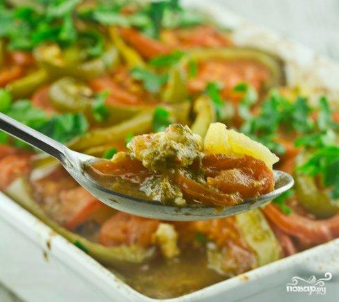 Рецепт Тажин из рыбы с томатами и картофелем
