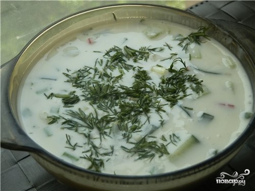 Рецепт Окрошка на молоке
