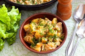 Картошка с грибами и молоком
