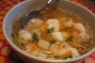 Суп из трески с морепродуктами и помидорами