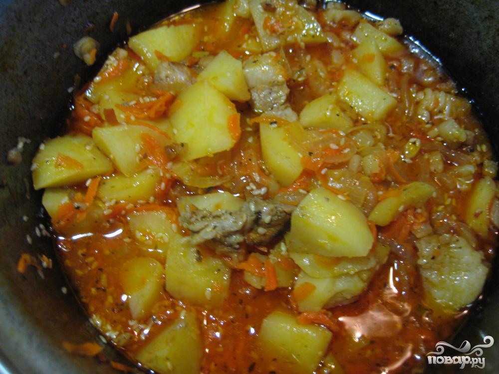 Картошка в с курицей тушеная в кастрюле рецепт с фото пошагово в