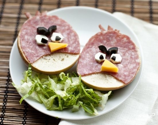 Рецепт Бутерброды "Angry Birds"
