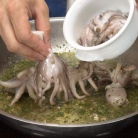 Рецепт Завитой осьминог с песто из рукколы с полентой