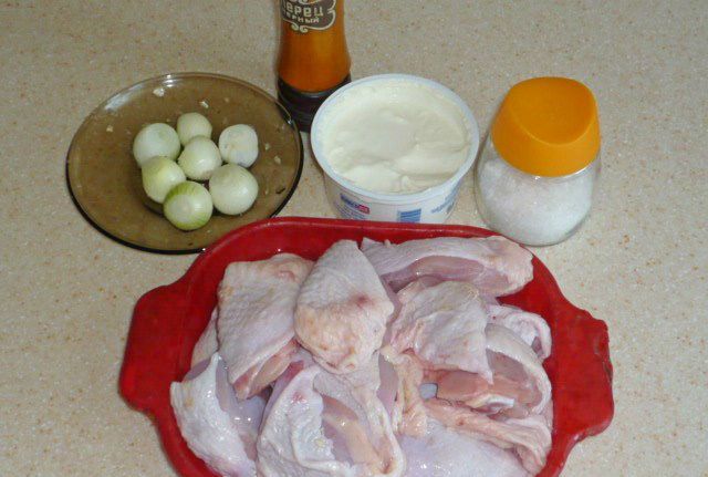 Рецепт Курица тушеная в сметане
