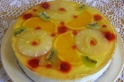 Творожный торт с желе и фруктами