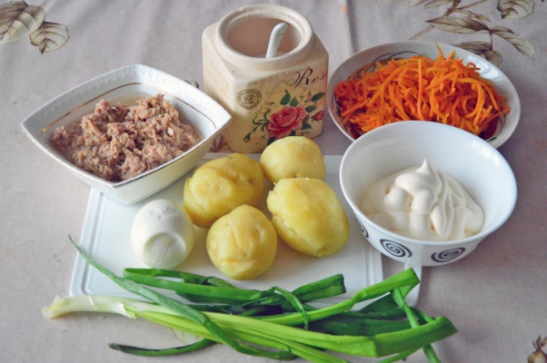 Рецепт Cлоеный салат с корейской морковью