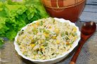 Рисовый гарнир с горошком и кукурузой