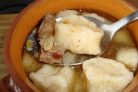 Полтавские галушки в горшочках с мясом и грибами