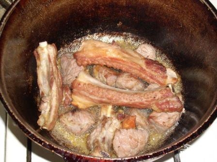 Рецепт Шурпа из свинины в казане