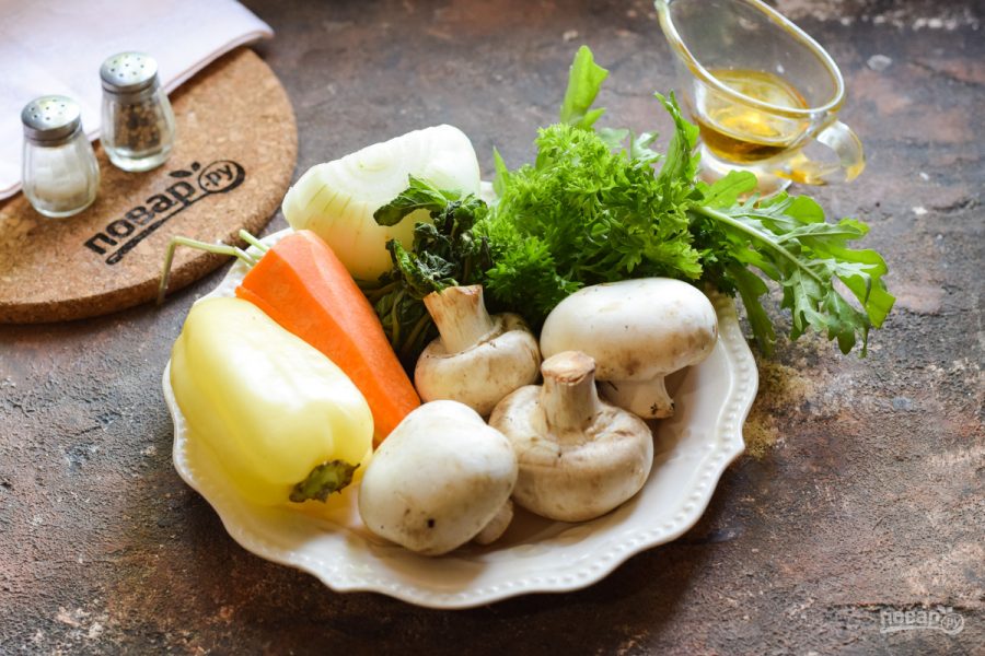 Салат с кинзой и грибами