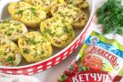 Фаршированный картофель с тунцом и кетчупом