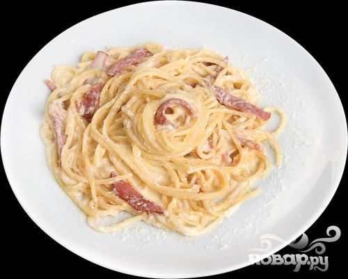 Рецепт Спагетти с беконом и белым вином