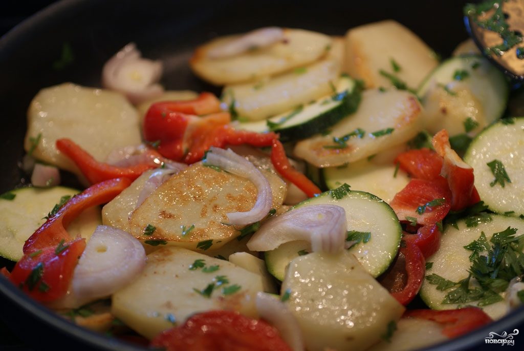 Рецепт Запеченные кабачки с картофелем