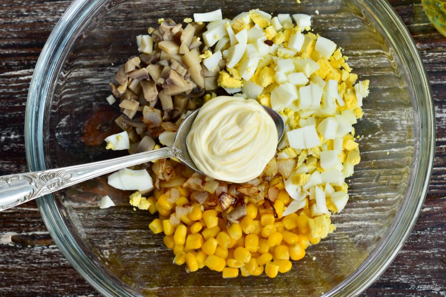 Рецепт с фото салат с грибами и кукурузой рецепт с фото