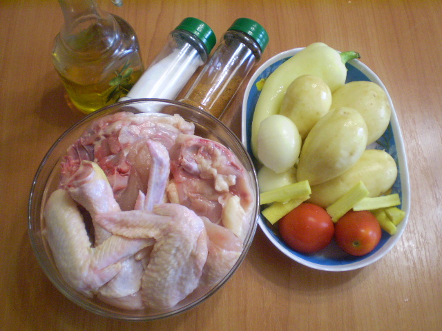 Рецепт Курица с картошкой и овощами в духовке