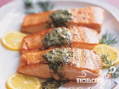 Рецепт Лосось с горчичным маслом